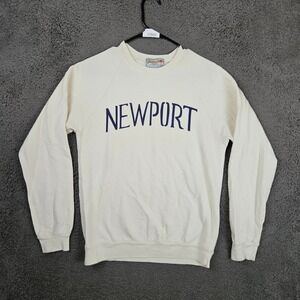 Kiel James Patrick Newport Sweatshirt Small Cream Organic Cotton Made in USA